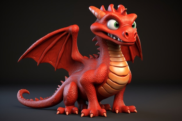 Free photo cute 3d dragon