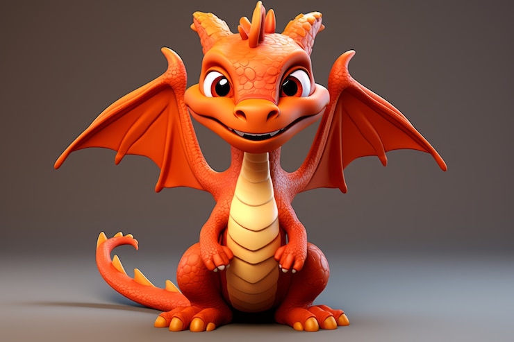 Free Photo cute 3d dragon