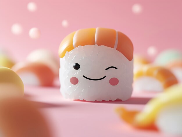 Cute 3d sushi with face