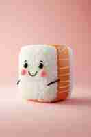 Free photo cute 3d sushi with face