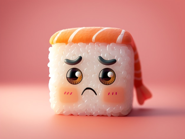 Cute 3d sushi with face