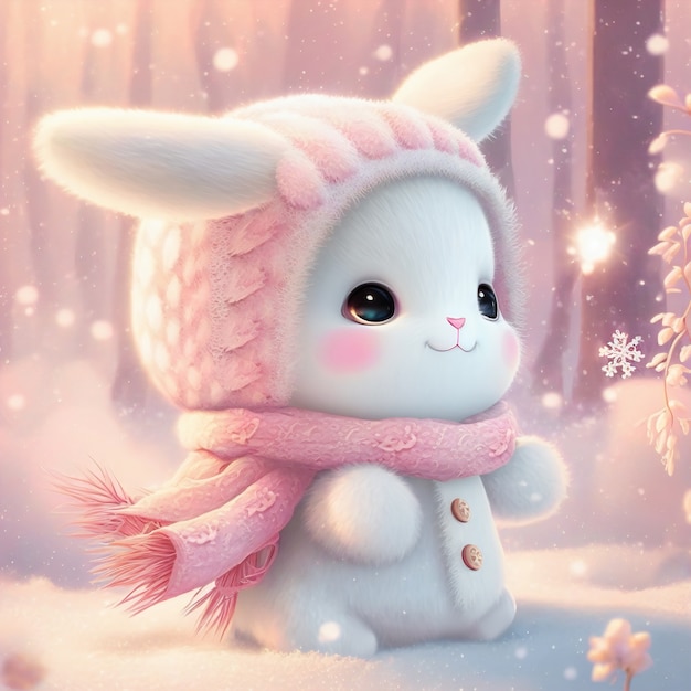 Cute ai generated cartoon bunny