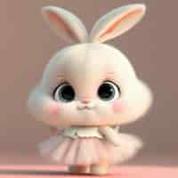 Free photo cute ai generated cartoon bunny