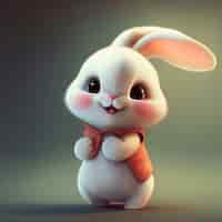 Free photo cute ai generated cartoon bunny
