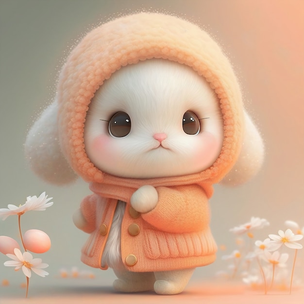 Free photo cute ai generated cartoon bunny