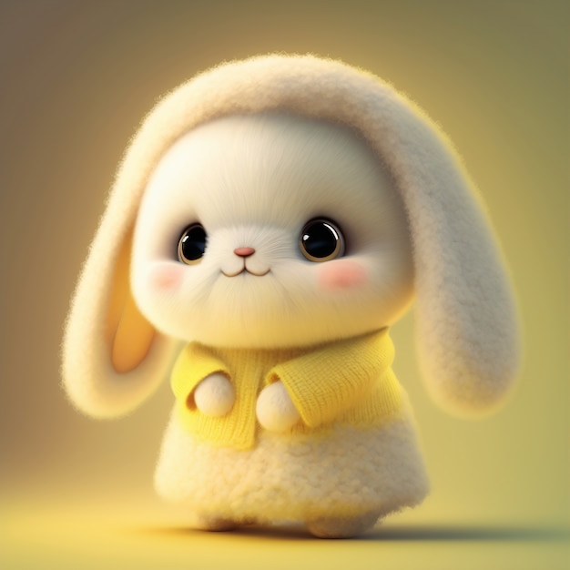 Free photo cute ai generated cartoon bunny