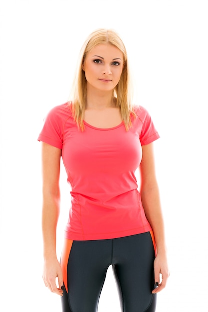 Cute, attractive woman wearing sportswear