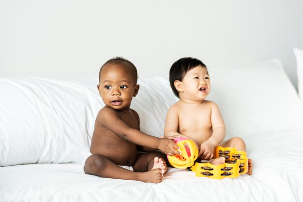 Premium Photo Adorable Little Black Girl With Big Phone