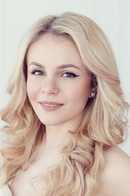 Cute beautiful blonde woman portrait