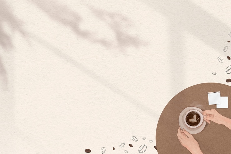 Free Photo cute brown border with coffee beans shadow background
