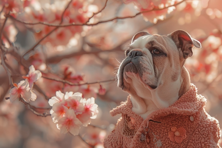 Free Photo cute bulldog lifestyle