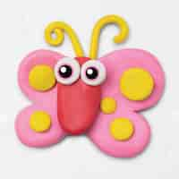 Free photo cute butterfly animal clay colorful character creative craft for kids