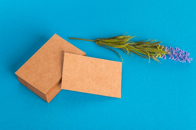 Cute cardboard business card mockup