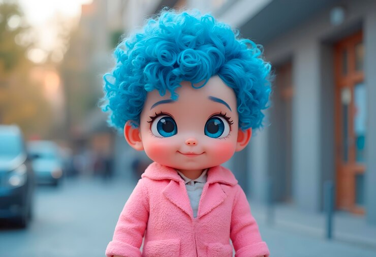 Free Photo cute cartoon kid posing portrait