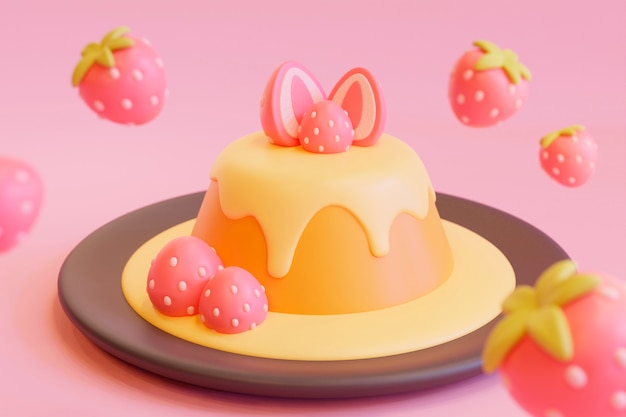 Cute cartoon style food arrangement