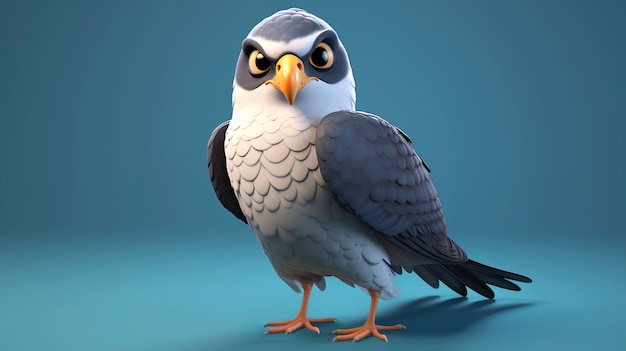 Free photo cute cartoony  falcon   in nature