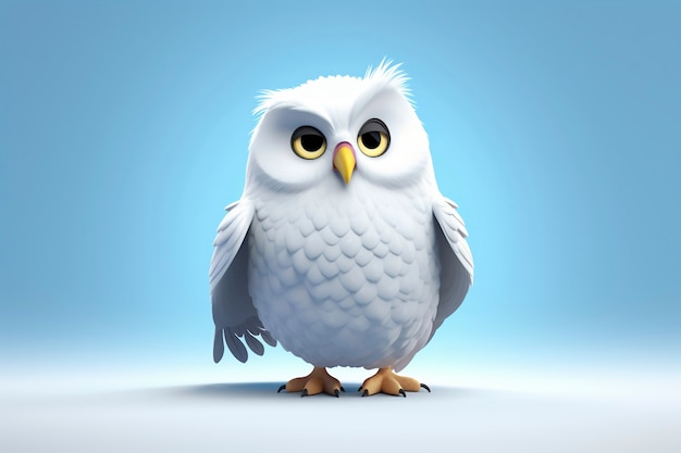 Cute cartoony owl in studio