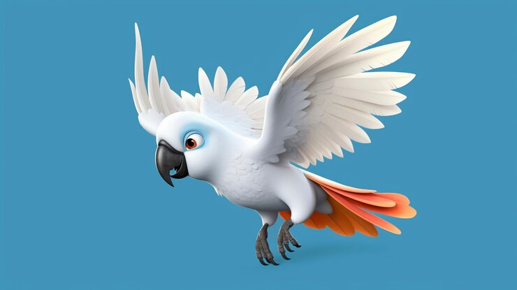 Free Photo cute cartoony parrot in studio
