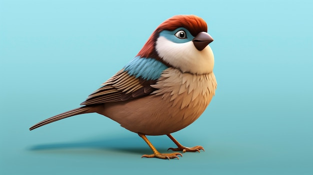 スタジオの可愛いアニメの小鳥