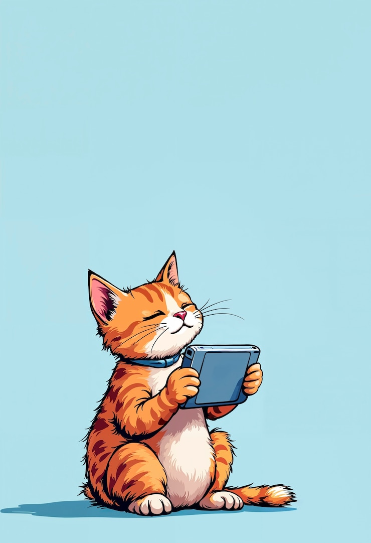 Free Photo cute cat doing human activity