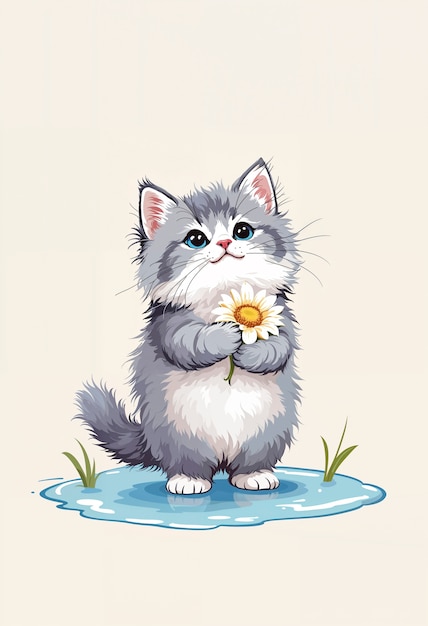 cute cat doing human activity