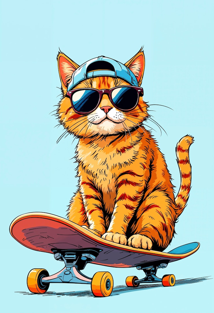 Free Photo cute cat doing human activity