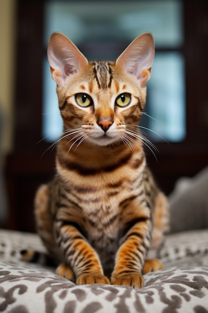 Cute cat relaxing indoors