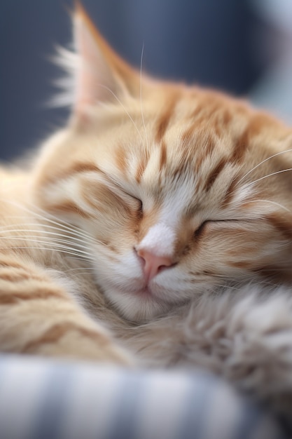 Free photo cute cat relaxing indoors