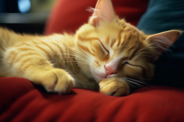 Free photo cute cat sleeping