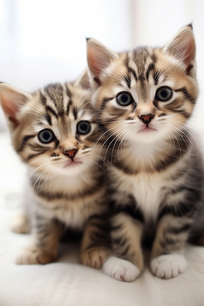 Foto gratuita gatti carini che si rilassano al chiuso