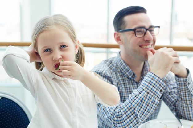 Cute child and father