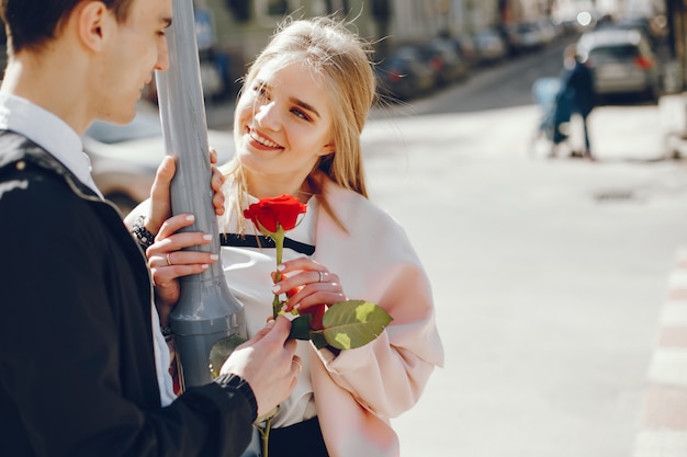 cute couple in a city