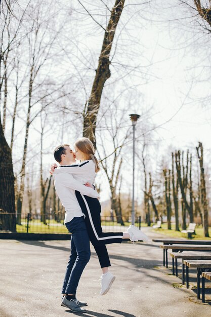 cute couple in a city