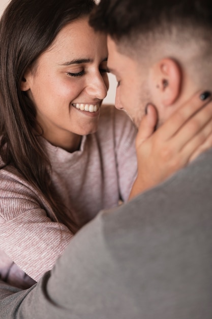 Free photo cute couple close up shot