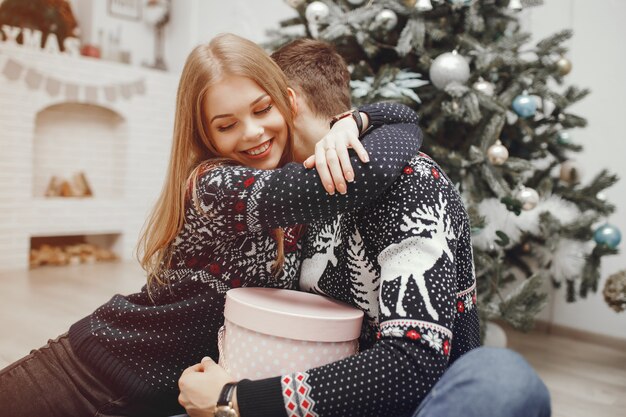 Cute couple at home