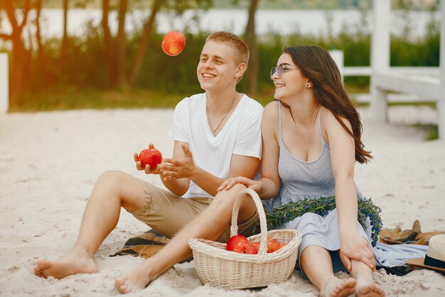 cute couple in a park