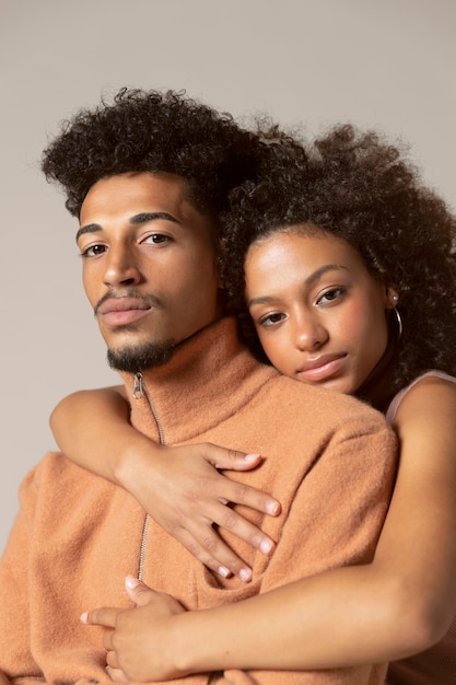 Cute couple posing together portrait