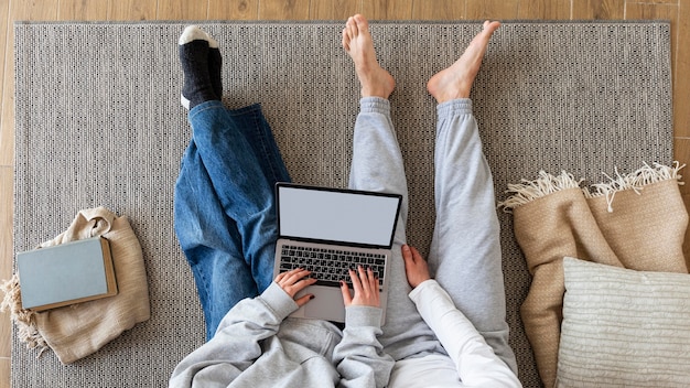 Cute couple spending quality time together at home