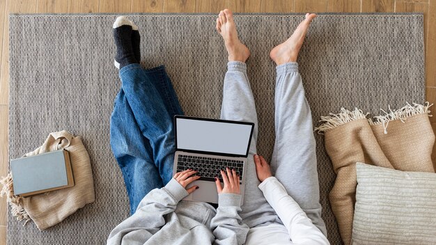 Cute couple spending quality time together at home