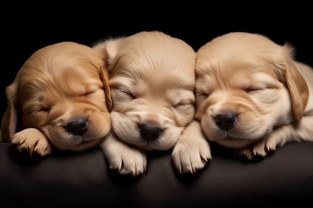 Free photo cute dog sleeping ai generated