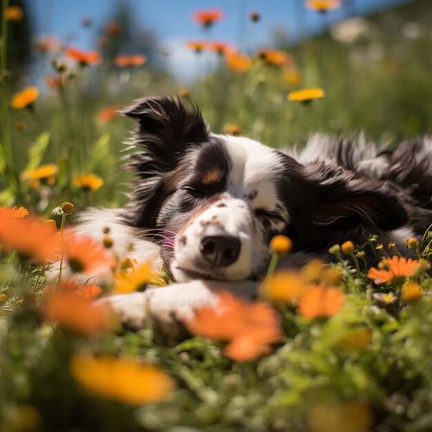 可愛い犬が眠っている ai が生成されました