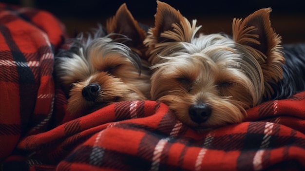 Free photo cute dog sleeping ai generated