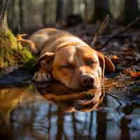 Foto gratuita cuccio cane che dorme ai generato