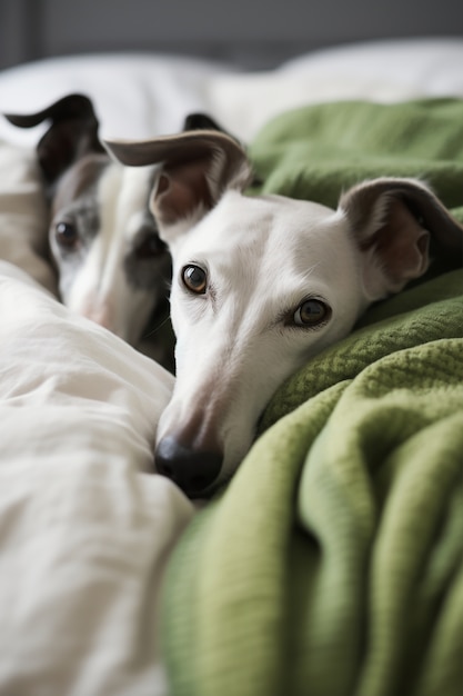 Foto gratuita cani carini che stanno l'uno accanto all'altro e mostrano affetto