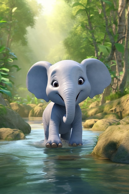 Cute elephant in nature