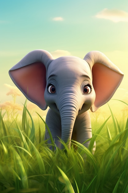 Free photo cute elephant in nature