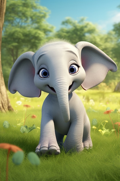 Free photo cute elephant in nature