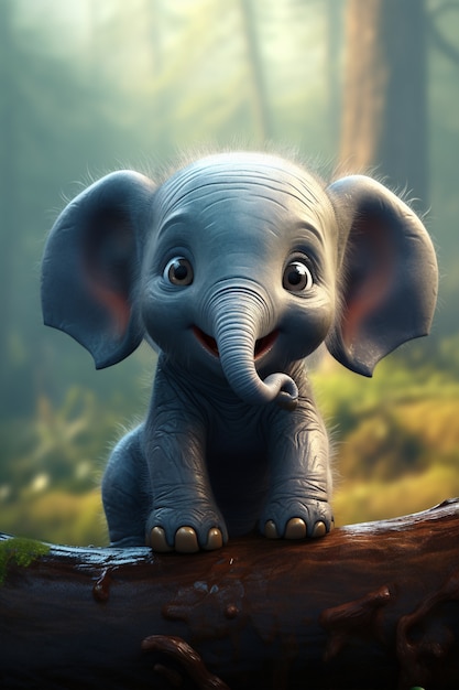 Free photo cute elephant in nature