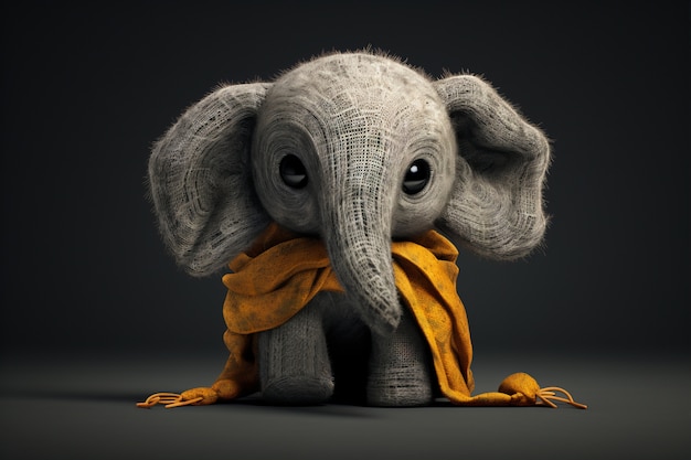 Free photo cute elephant in studio