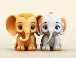 Free photo cute elephants in studio